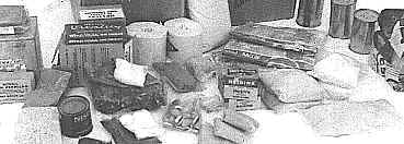 Food items from a 20-man-day ration box.
