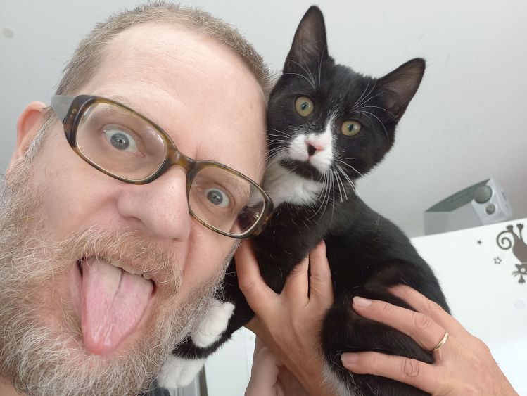 Me and a cat with tongue.