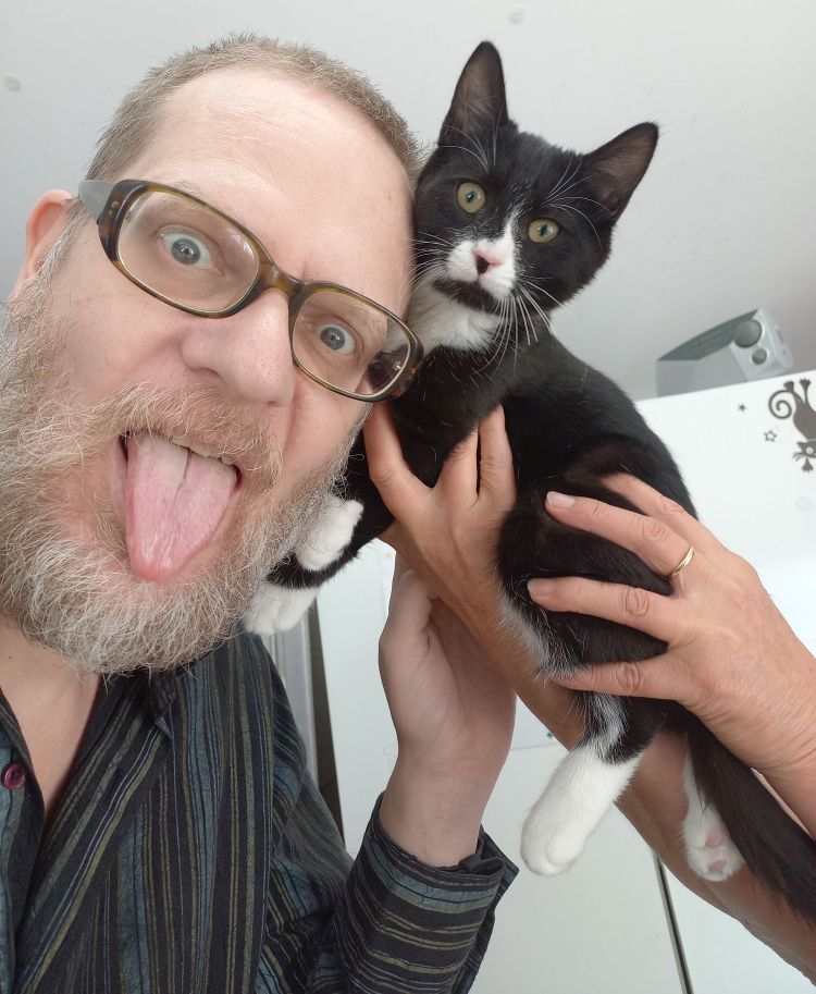 Me and a cat with tongue.